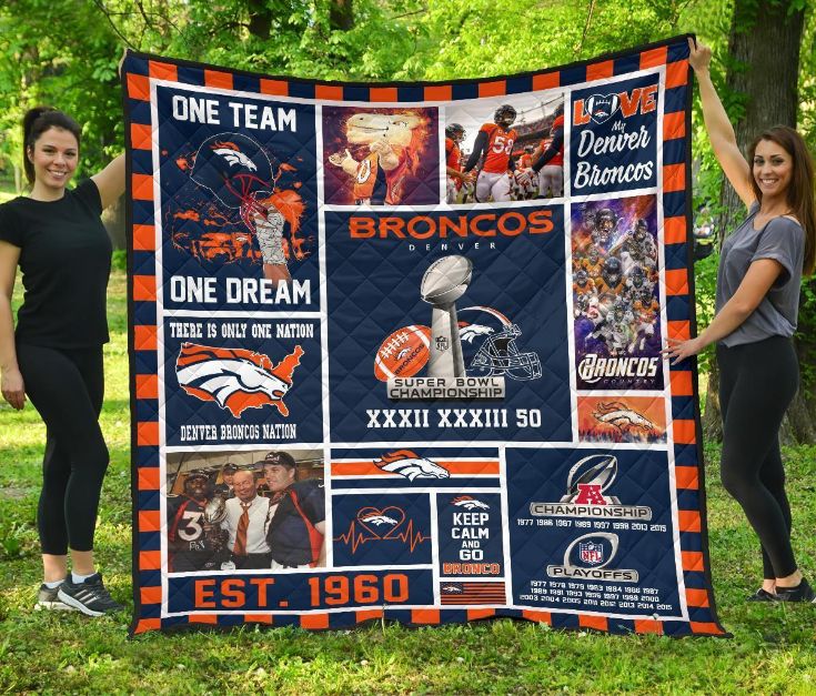 Denver Broncos Football Full Size Quilt Bed Set - Best Gifts for Sports Fans