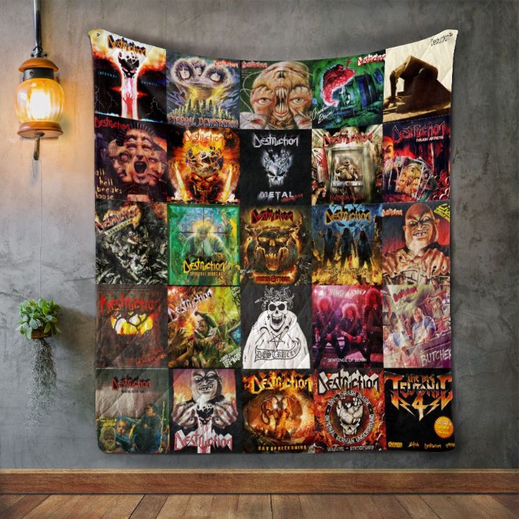 Destruction's Mind Blowing Album Covers Quilt Blanket for Headbangers