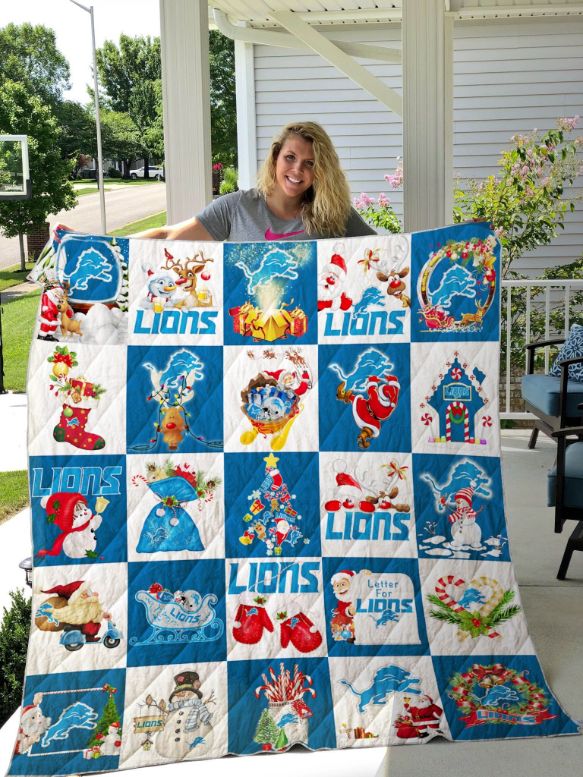 Detroit Lions Christmas Collection Quilt Bedding Set