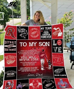 Detroit Red Wings Love Letter Quilt Bedding Set for Hockey Admirers