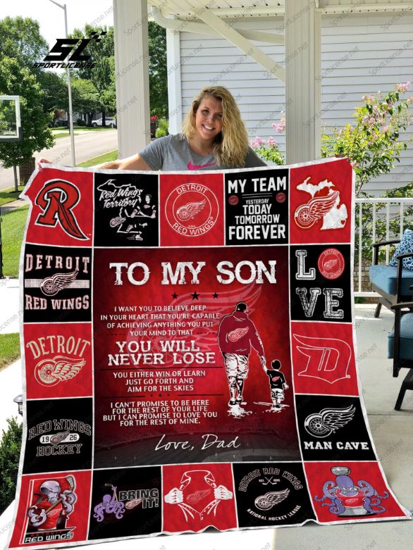 Detroit Red Wings Love Letter Quilt Bedding Set for Hockey Admirers