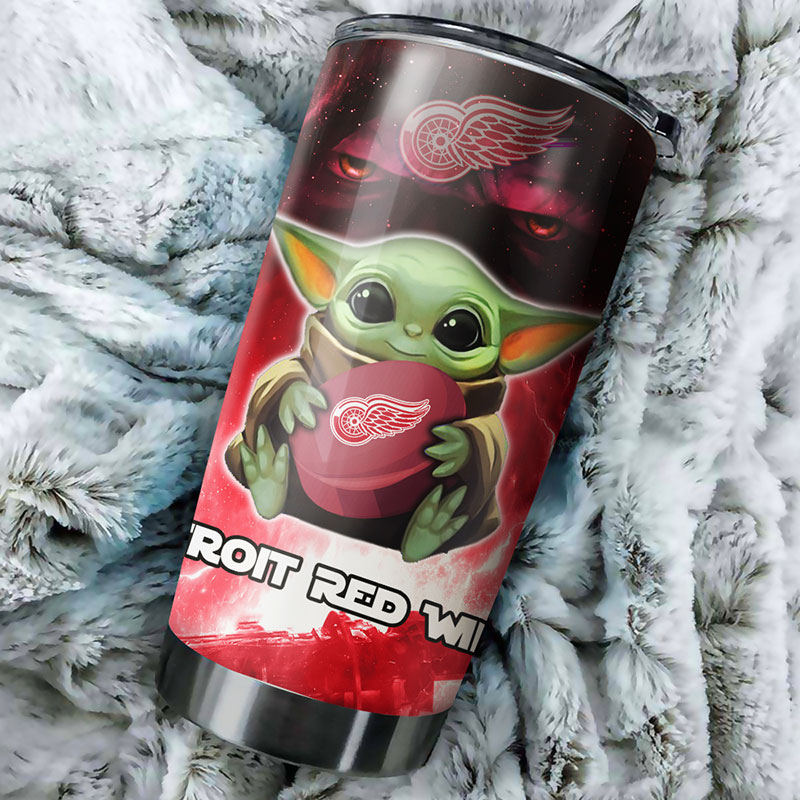Detroit Red Wings NHL Tumbler: Baby Yoda Design Tumbler for NHL Fans, Perfect for Gifting