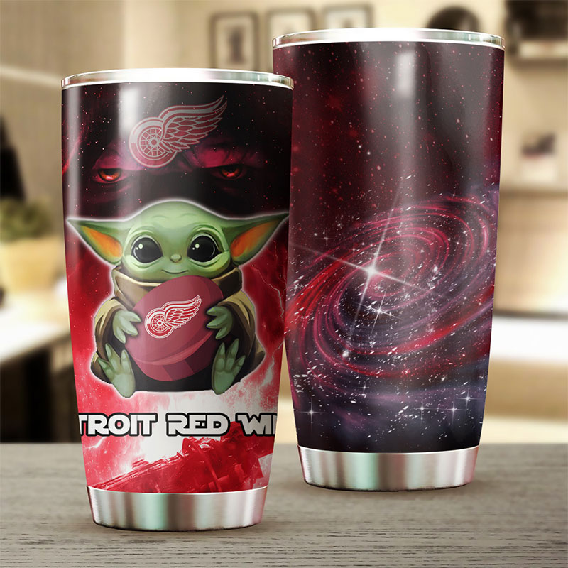Detroit Red Wings NHL Tumbler: Baby Yoda Design Tumbler for NHL Fans, Perfect for Gifting - Image 2
