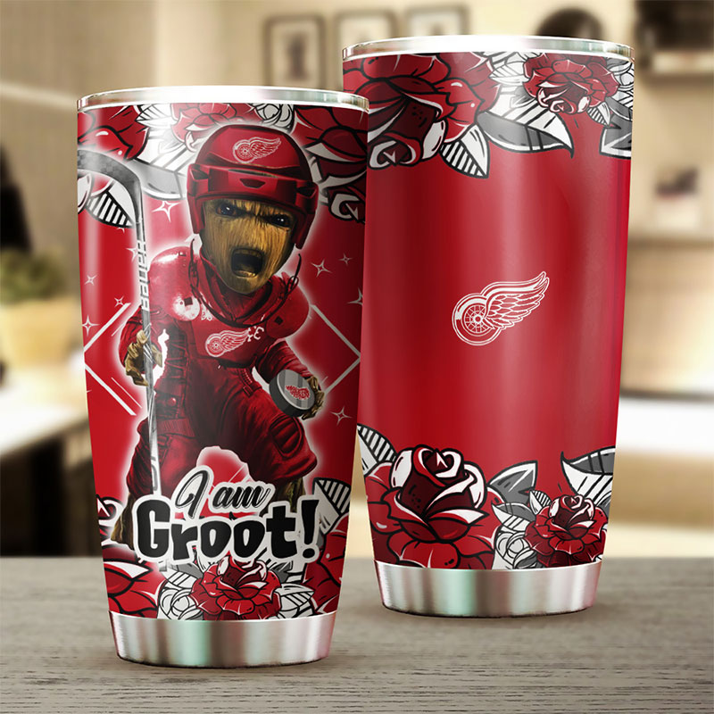 Detroit Red Wings NHL Tumbler featuring Groot Design - Perfect for Fans - Image 2