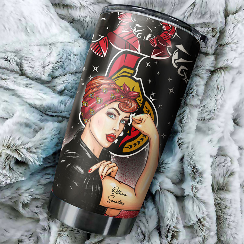 Detroit Red Wings NHL Tumbler for Strongest Mom Ever - Image 2