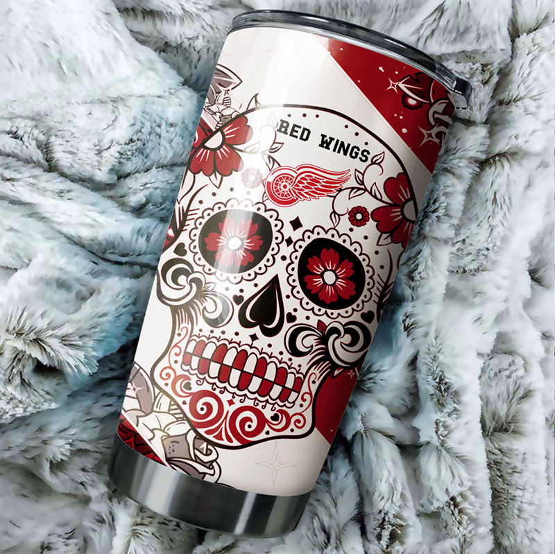 Detroit Red Wings NHL Tumbler with Skull Design - Perfect for Fans - Image 2