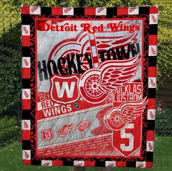 Detroit Redwings Fan Quilt Bedding Set for Hockey Lovers