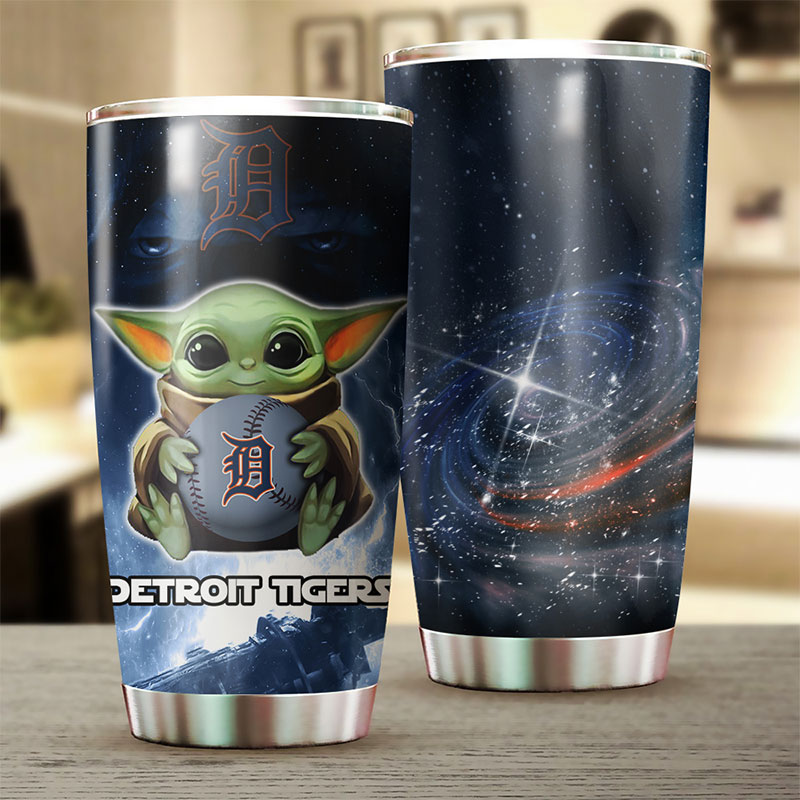 Detroit Tigers MLB Tumbler with Baby Yoda Personalization - Image 2