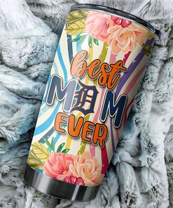 Detroit Tigers MLB Tumbler with Best Mom Ever Design and MLB Logo