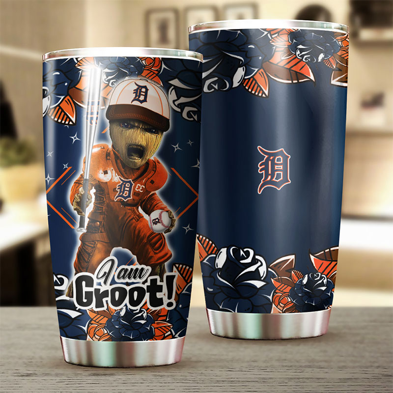 Detroit Tigers MLB Tumbler with Marvel's "I Am Groot" Personalization - Image 2