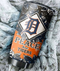 Detroit Tigers MLB Tumbler with "Peace, Love and Baseball" Design