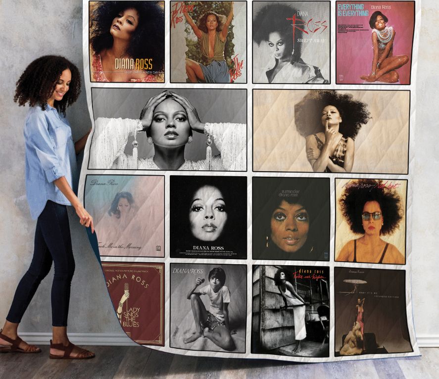 Diana Ross Albums Cover Poster Quilt Bedding Set for Fans of the Singer