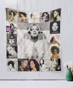 Diana Ross Vintage Music Quilt Blanket for Vintage Music Fans