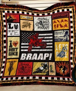 Dirt Bike Quilt Blanket - Unique Gifts for Motorcycle Enthusiasts