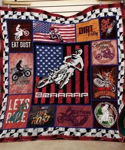 Dirt Bike Themed Quilt Blanket J0805 83o40 DUP for Action Lovers