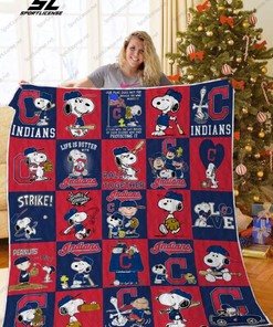 Disney Cleveland Indians Snoopy Quilt Bedding Set