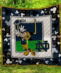 Disney Mickey Notre Dame Fighting Irish Ncaa Collected Collection Quilt Blanket - NCAA Quilt Bedding Set