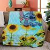 Disney Stitch Ohana Quilt Blanket - Adorable Gift for Young and Old Who Love Stitch and Sunflowers