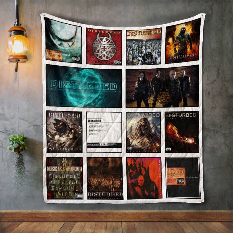 Disturbed Albums Quilt Bedding Set for Metal Fans