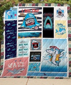 Dive Into The Sea With Baby Shark Quilt Blanket