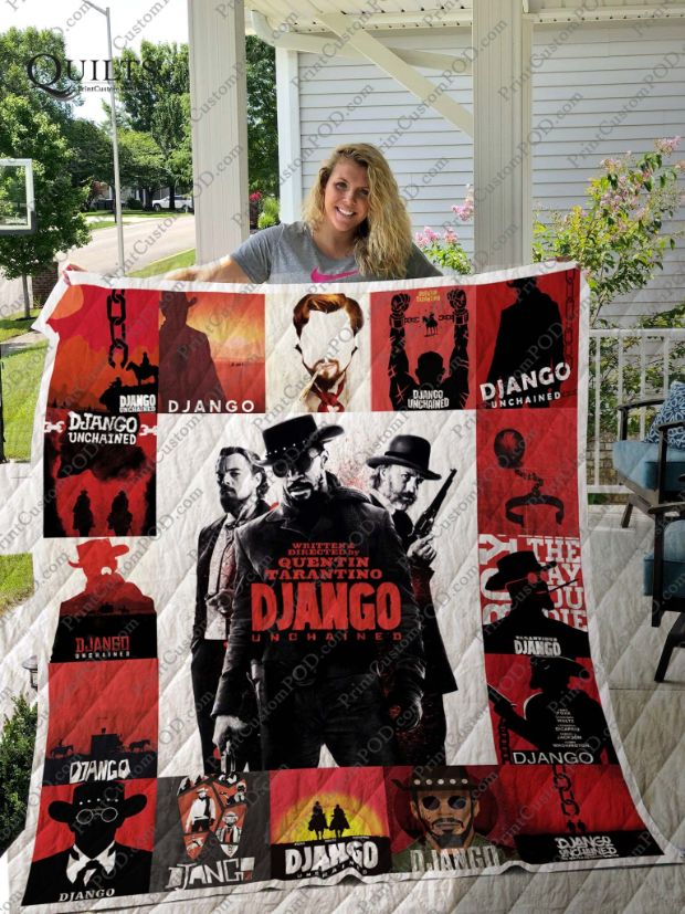 Django Unchained T-Shirt Collected Quilt Blanket - Cool and Trendy Sofa Throw Blanket