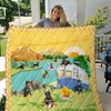 Doberman Camping Quilt Blanket - Go Camping By The River With Your Doberman