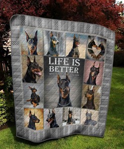 Doberman Pinscher P110404 Quilt Bedding Set DUP - Perfect for Dog Owners and Animal Lovers