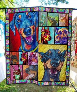 Doberman Quilt Blanket - Doberman BT080512 Bedding