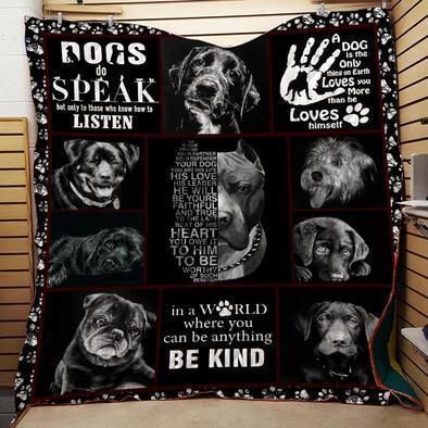 Dog Do Speaks Quilt Blanket - This fun and quirky quilt blanket is a must-have for dog lovers.