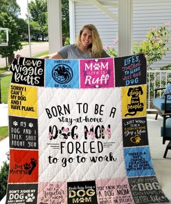 Dog Mom Quilt Blanket BEEQ5002 with Quotes, Cute Bed Set for Girls