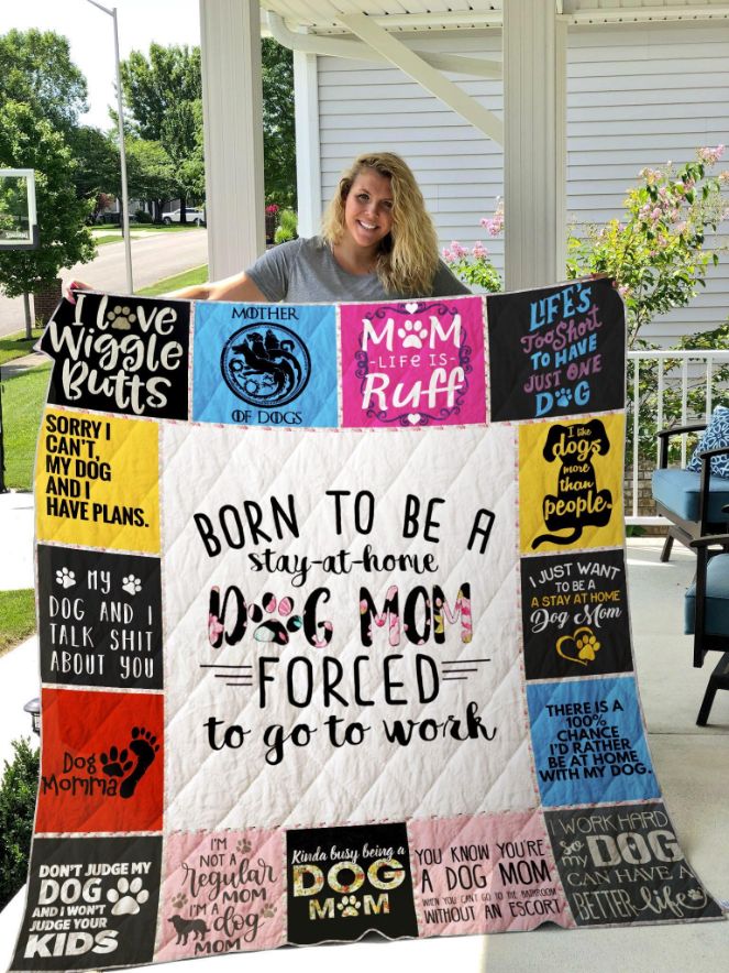 Dog Mom Quilt Blanket BEEQ5002 with Quotes, Cute Bed Set for Girls