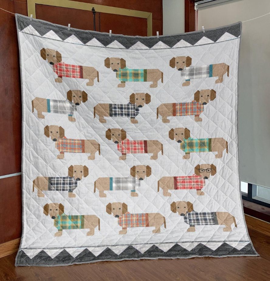Dogs In Sweaters Quilt Blanket for Dog Lovers