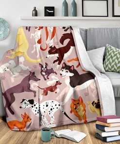 Dogs Lover Fleece Blanket Gift for Fan, Premium Comfy Sofa Throw Blanket