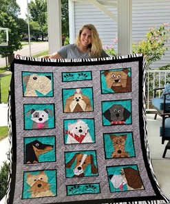 Dogs Only Paper Pieced Quilt Blanket - Ideal for Dog Lovers