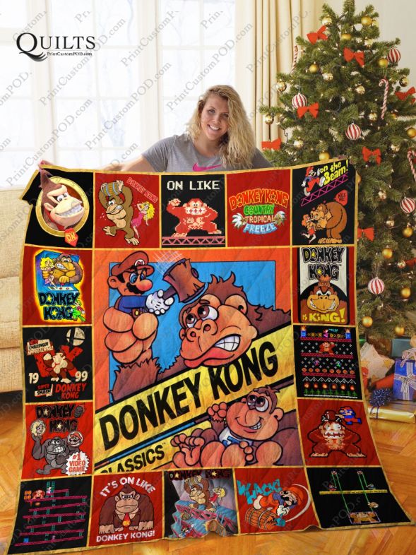 Donkey Kong Donkey Kong Lo Quilt Bedding Set with Name