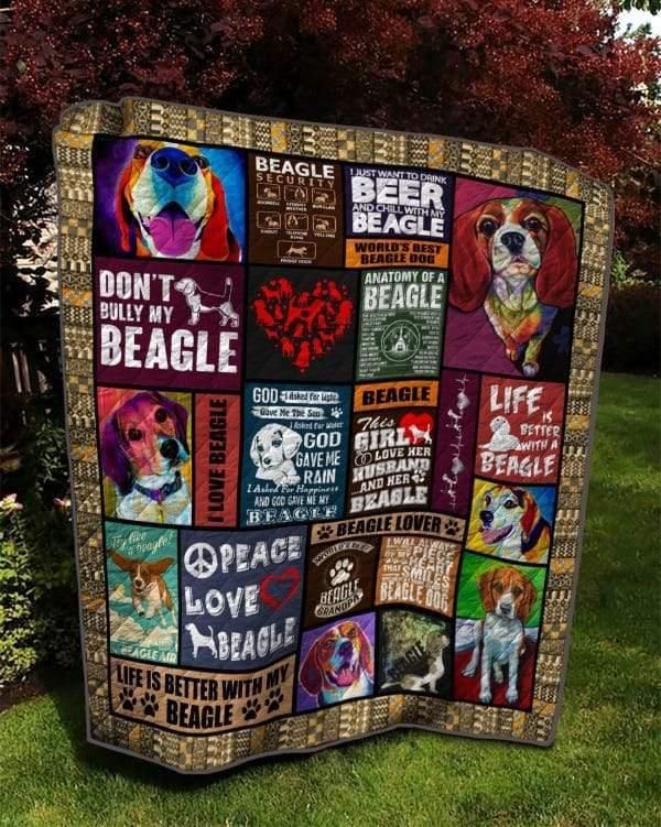 Don't Bully My Beagle Quilt Bedding Set for Dog Lovers