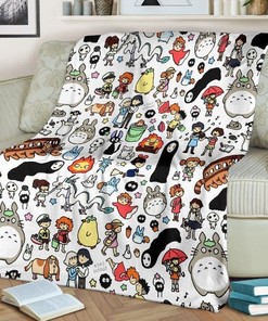 Doodle All Anime Japanese Fleece Blanket - A Perfect Gift for Anime Fans.