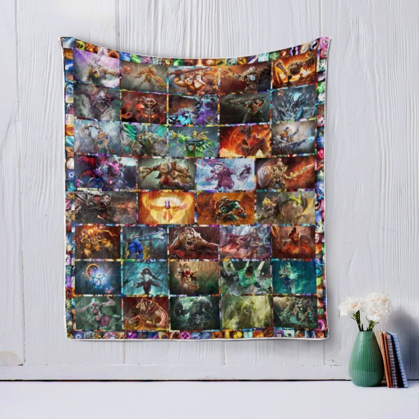 Dota Love Force Quilt Blanket for Video Game Lovers