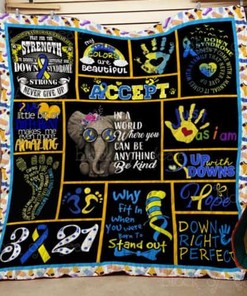 Down Syndrome Stand Out Quilt Blanket, Perfect Gift for Awareness