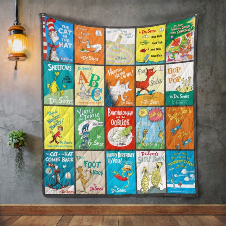 Dr. Seuss Books Quilt Bedding Set for Children's Book Fans