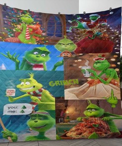 Dr. Seuss' The Grinch 108 Merry Christmas Gifts Lover Quilt Blanket