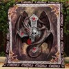 Dragon And Skull Cross Quilted Bedding Set - For a Mystical Look