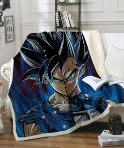 Dragon Ball Goku Vegeta Sofa Fleece Blanket - The Perfect Addition to Any Dragon Ball Fan's Collection