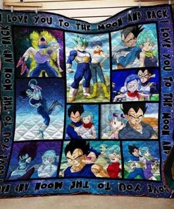 Dragon Ball Vegeta Quilt Blanket for Boys with Quotes