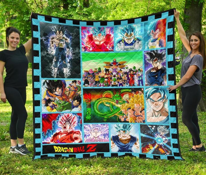 Dragon Ball Z Anime Quilt Blanket For Fan with Quotes for Boys