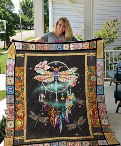 Dragonfly Hippie Dreamcatcher Hippie Quilt Bedding Set Vintage