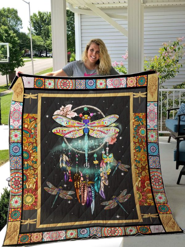 Dragonfly Hippie Dreamcatcher Hippie Quilt Bedding Set Vintage