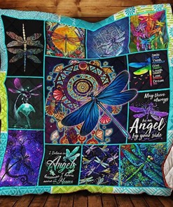 Dragonfly I Believe I Angels Because I Have Some In Heaven Quilt Bedding Set