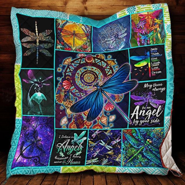Dragonfly I Believe I Angels Because I Have Some In Heaven Quilt Bedding Set