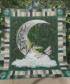Dragonfly I Love You To The Moon And Back Quilt Bedding Set